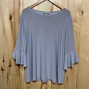 Charlie Paige Gray Bell Sleeve‎ Top Size XL